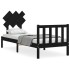 Estructura de cama individual con cabecero madera maciza