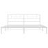 Estructura de cama de metal con cabecero blanco 193x203