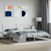 Estructura de cama de metal con cabecero blanco 180x200 cm