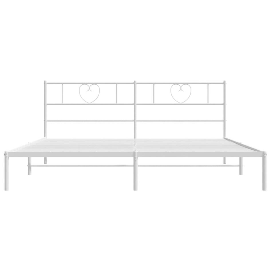Estructura de cama de metal con cabecero blanco 180x200