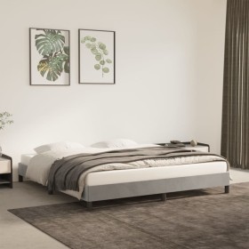 Estructura de cama de terciopelo gris claro 180x200