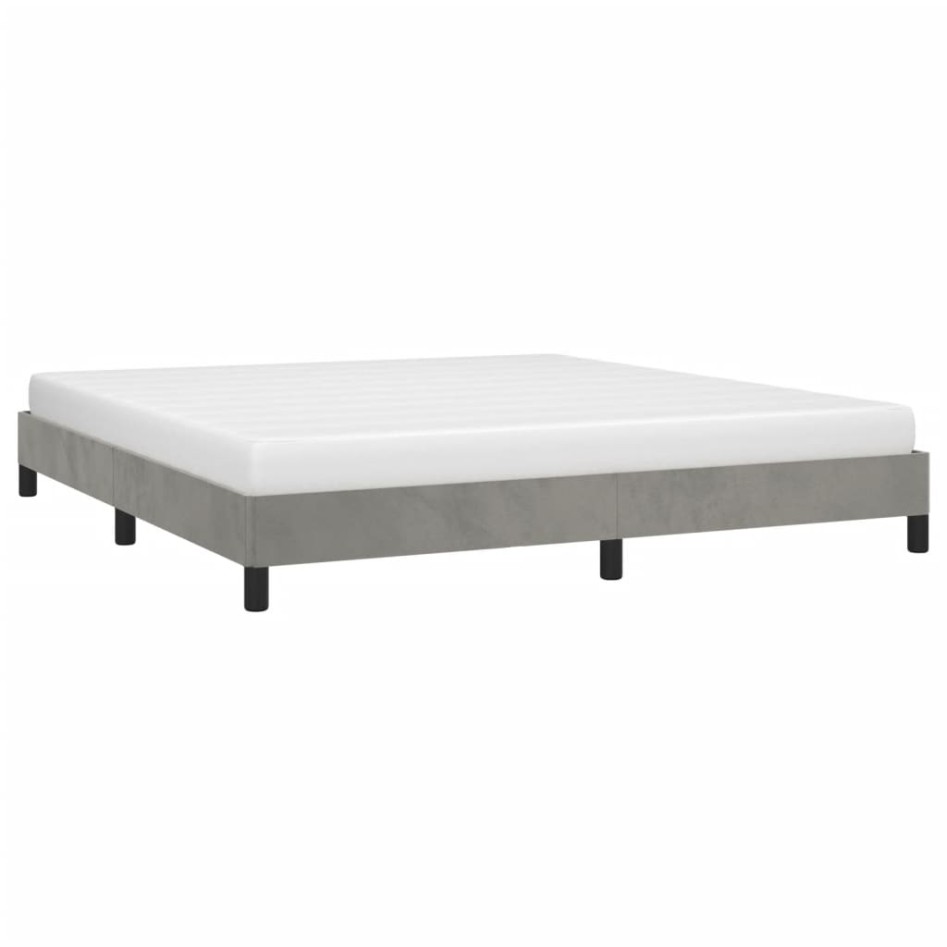 Estructura de cama de terciopelo gris claro 180x200