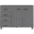 Aparador HAMAR madera maciza pino gris oscuro 113x40x80