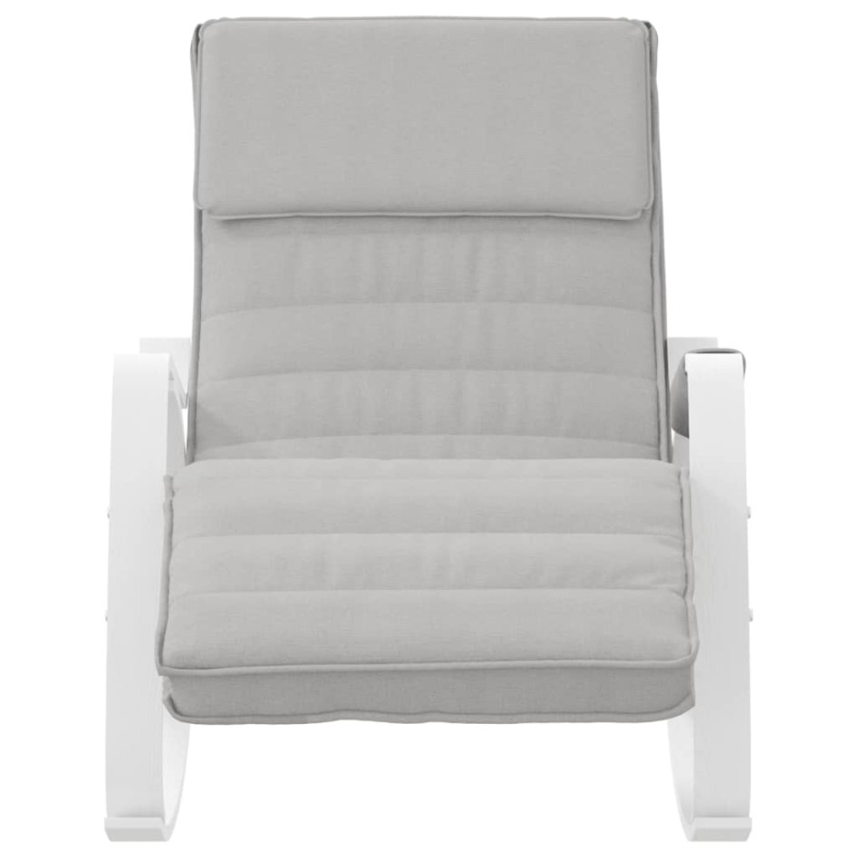 Silla mecedora de tela gris