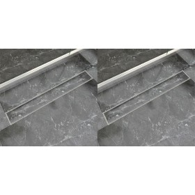 Desagüe lineal de ducha 2 piezas 830x140 mm acero