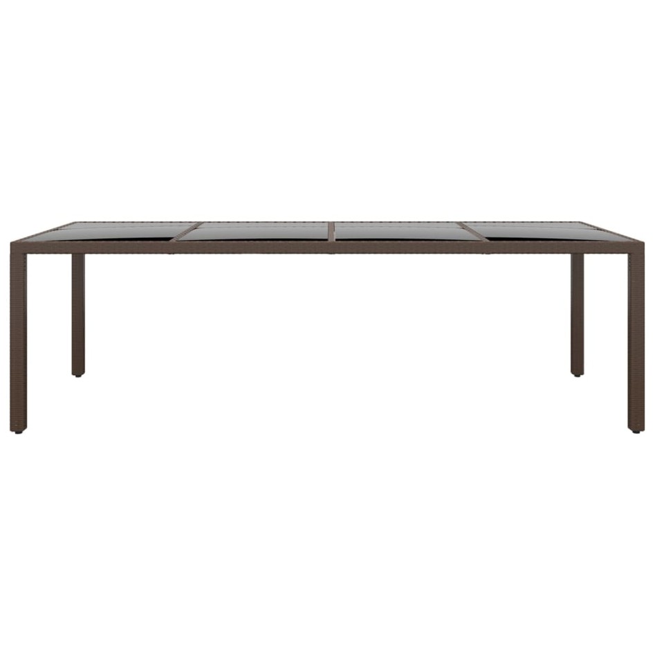Mesa de jardín superficie de vidrio ratán sintético