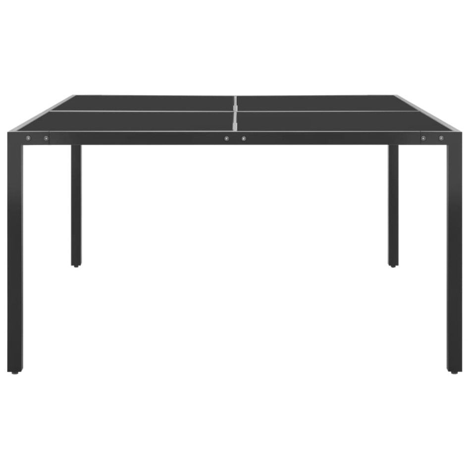 Mesa de jardín de acero y vidrio antracita 130x130x72