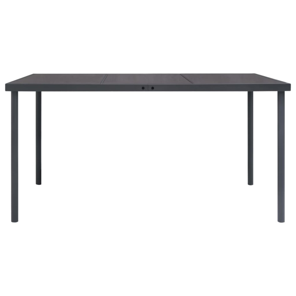 Mesa de comedor de jardín acero gris antracita 150x90x74