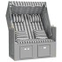 Silla Strandkorb con cojines ratán sintético madera gris