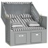 Silla Strandkorb con cojines ratán sintético madera gris