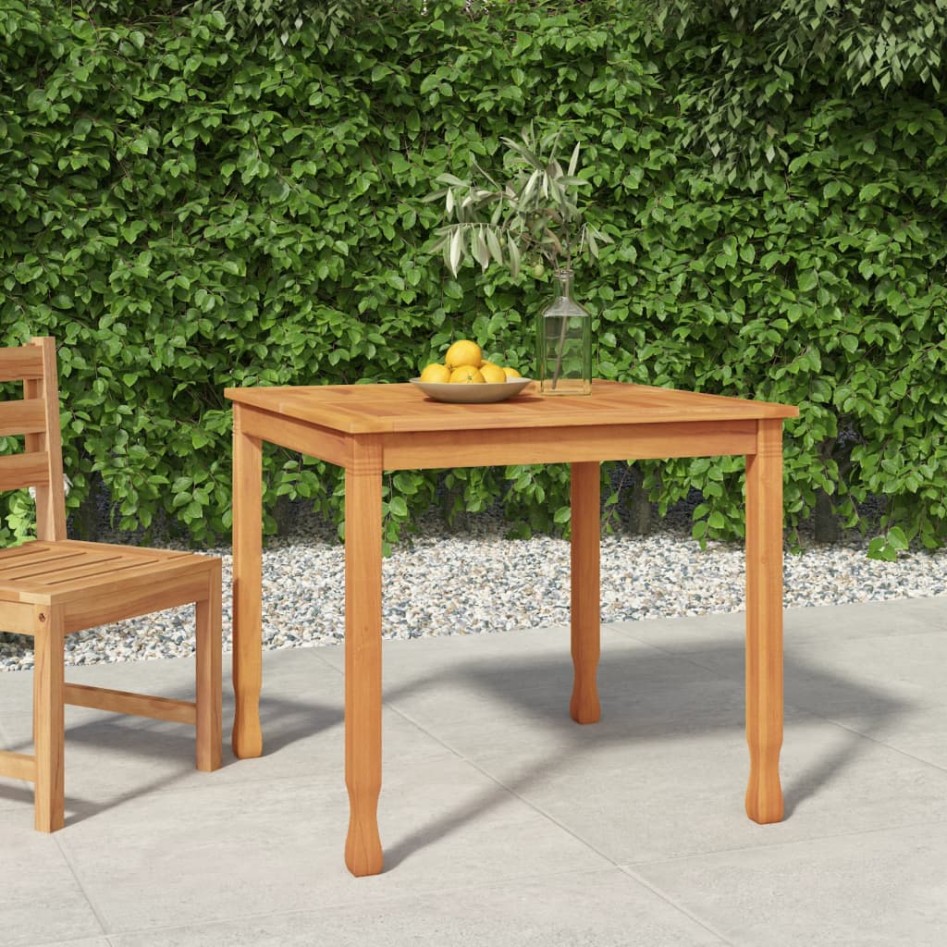 Mesa de comedor de jardín madera maciza de teca 85x85x75