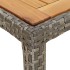 Mesa de jardín madera acacia ratán sintético gris 190x90x75