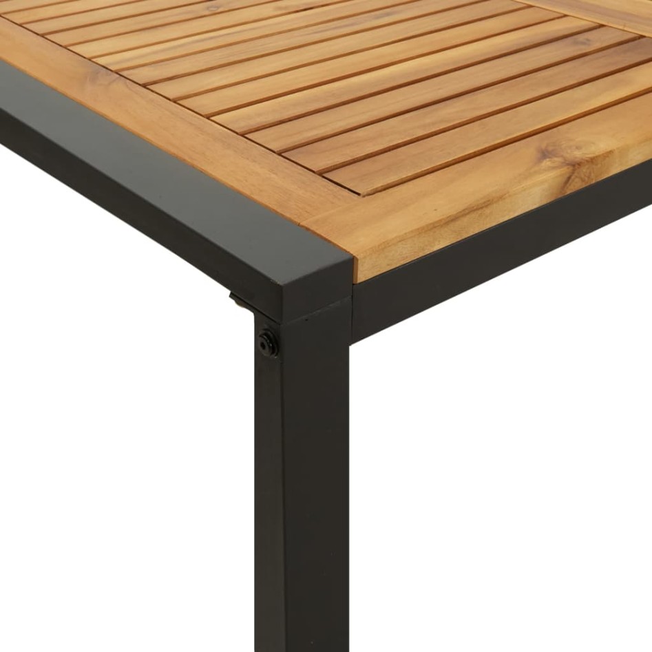 Mesa de jardín con patas en U madera maciza acacia 160x80x75