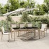 Mesa de jardín ratán beige y superficie de vidrio