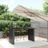 Mesa alta bar ratán PE y superficie vidrio negro 185x80x110