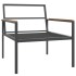 Juego muebles de jardín 3 pzas y cojines acero gris
