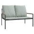 Juego muebles de jardín 3 pzas y cojines acero gris