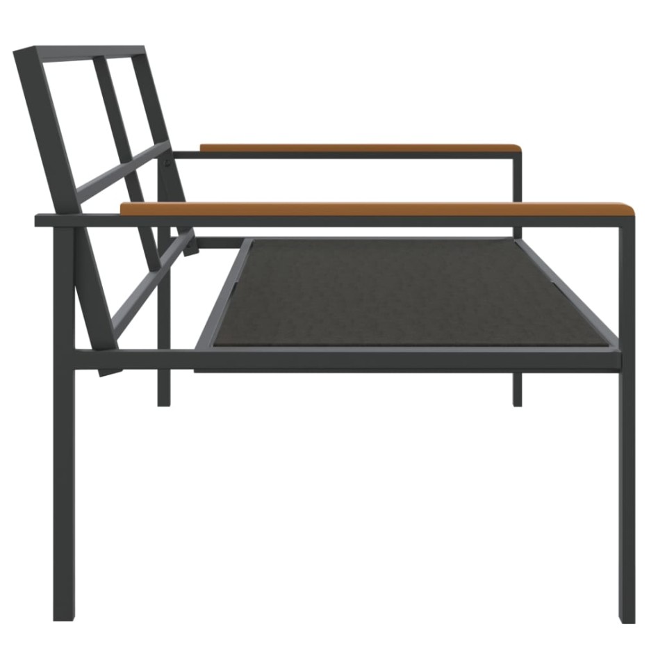 Juego muebles de jardín 3 pzas y cojines acero gris