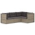 Set de muebles de jardín 4 pzas y cojines ratán sintético