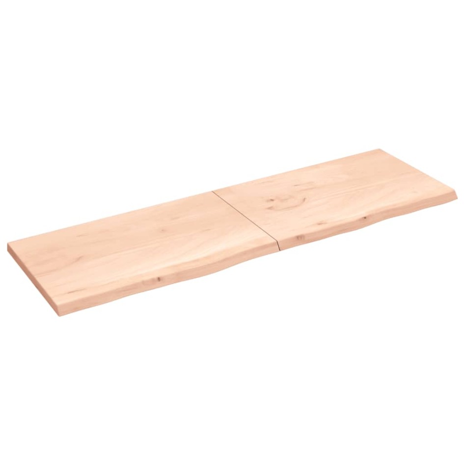 Estante de pared madera maciza roble sin tratar 200x60x(2-4)
