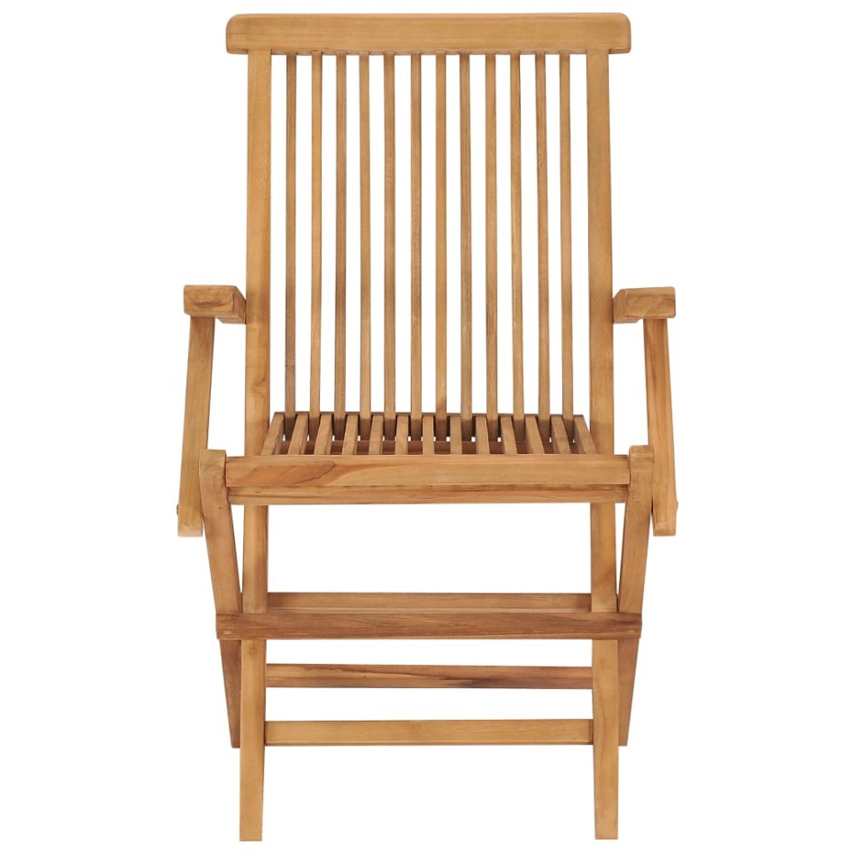 Sillas de jardín 4 uds madera maciza de teca con cojines