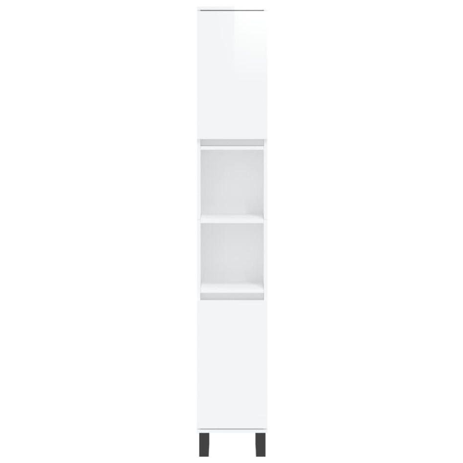 Set muebles de baño 3 piezas madera contrachapada blanco