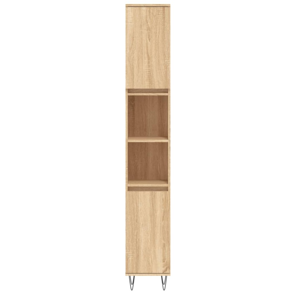 Set de muebles de baño 3 pzas madera contrachapada roble