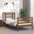 Estructura cama con cabecero madera maciza marrón miel