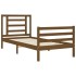 Estructura cama con cabecero madera maciza marrón miel