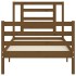 Estructura cama con cabecero madera maciza marrón miel