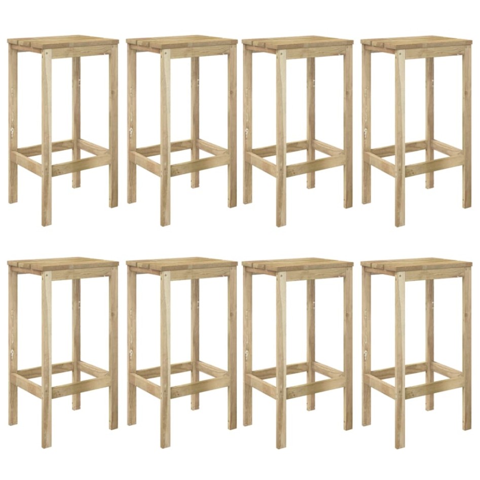 Juego de bar de jardín 9 piezas madera de pino