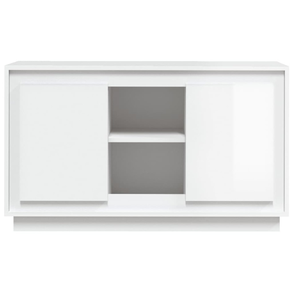 Aparador de madera contrachapada blanco brillante 102x35x60