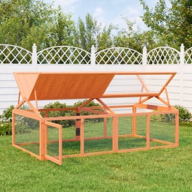 Corral de madera maciza pino marrón 200x112,5x74