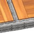 Mesa de jardín ratán PE madera acacia maciza gris 250x100x75