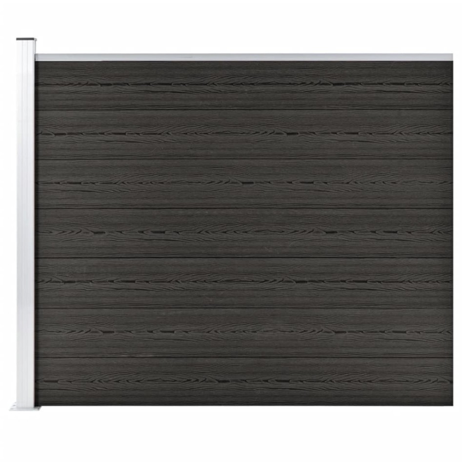 Panel de valla WPC gris 175x146