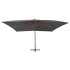 Sombrilla lateral voladiza con poste de madera gris 400x300