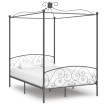 Estructura de cama con dosel metal gris 140x200 cm