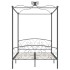 Estructura de cama con dosel metal gris 140x200