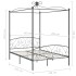Estructura de cama con dosel metal gris 140x200