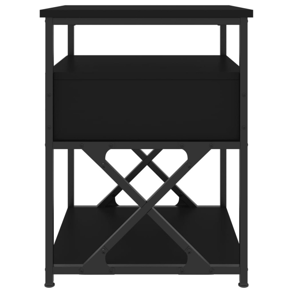 Mesitas de noche 2 uds madera de ingeniería negro 40x42x55