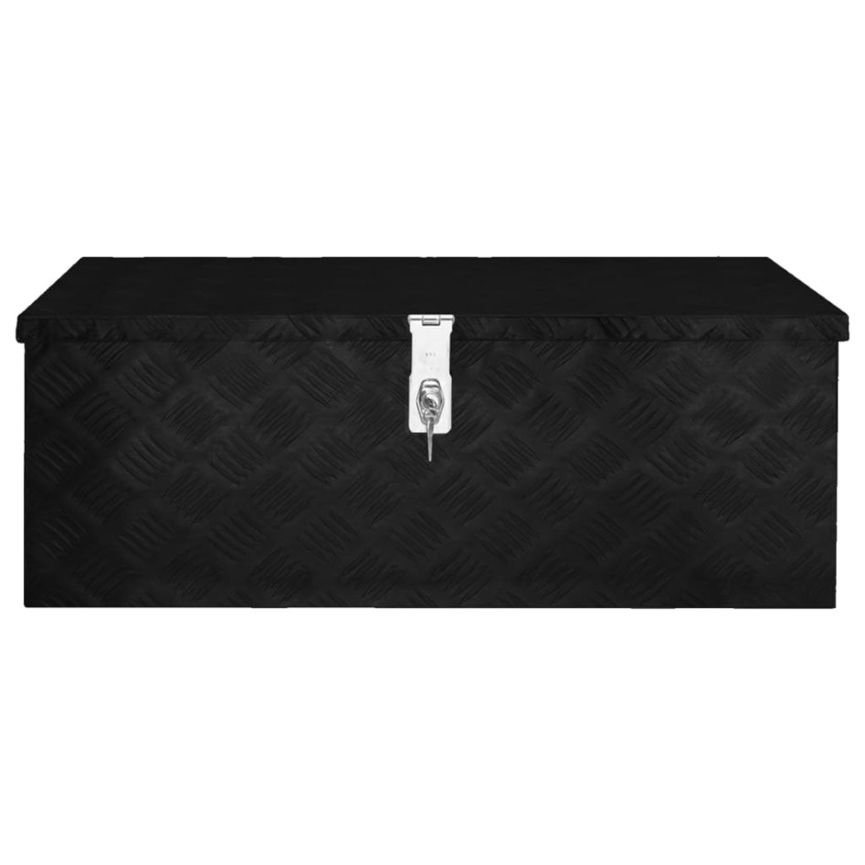 Caja de almacenaje de aluminio negro 80x39x30