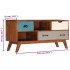 Mueble para TV con 3 cajones madera maciza acacia 110x35x50