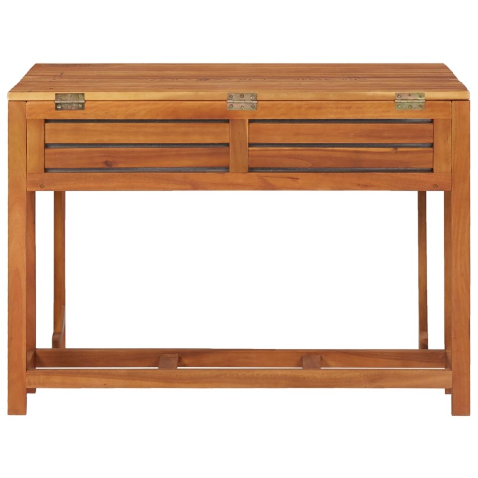 Jardinera de jardín con 2 sillas bistró madera maciza de