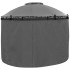 Cenador con cortinas redondo gris antracita 3,5x2,7