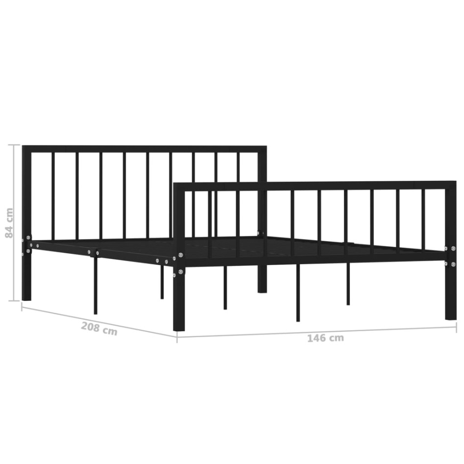 Estructura de cama de metal negro 140x200