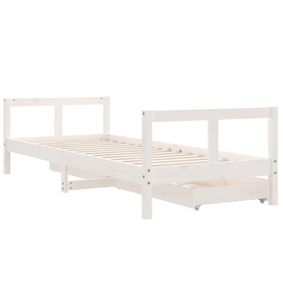 Estructura cama niños con cajones madera pino blanco 80x200