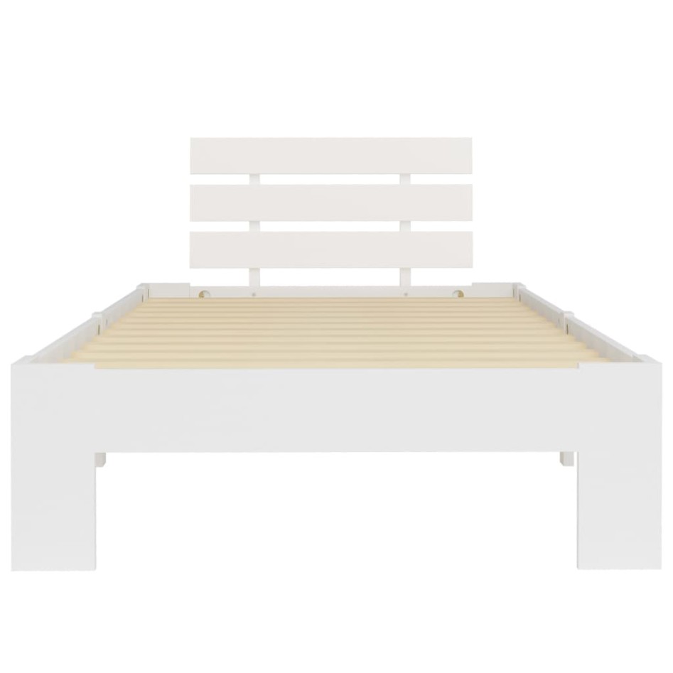 Estructura de cama de madera maciza de pino blanco 90x200