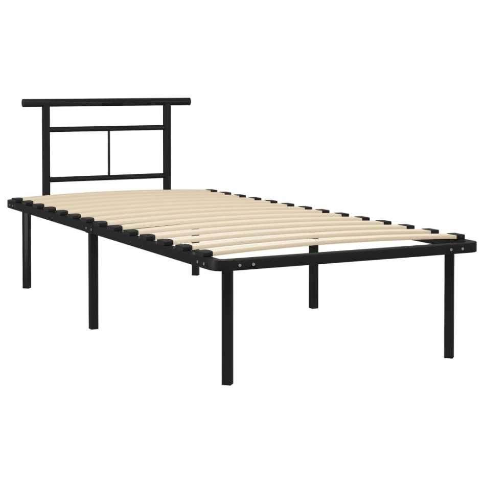 Estructura de cama de metal negro 90x200