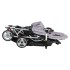 Carrito para 2 niños tandem de acero gris y