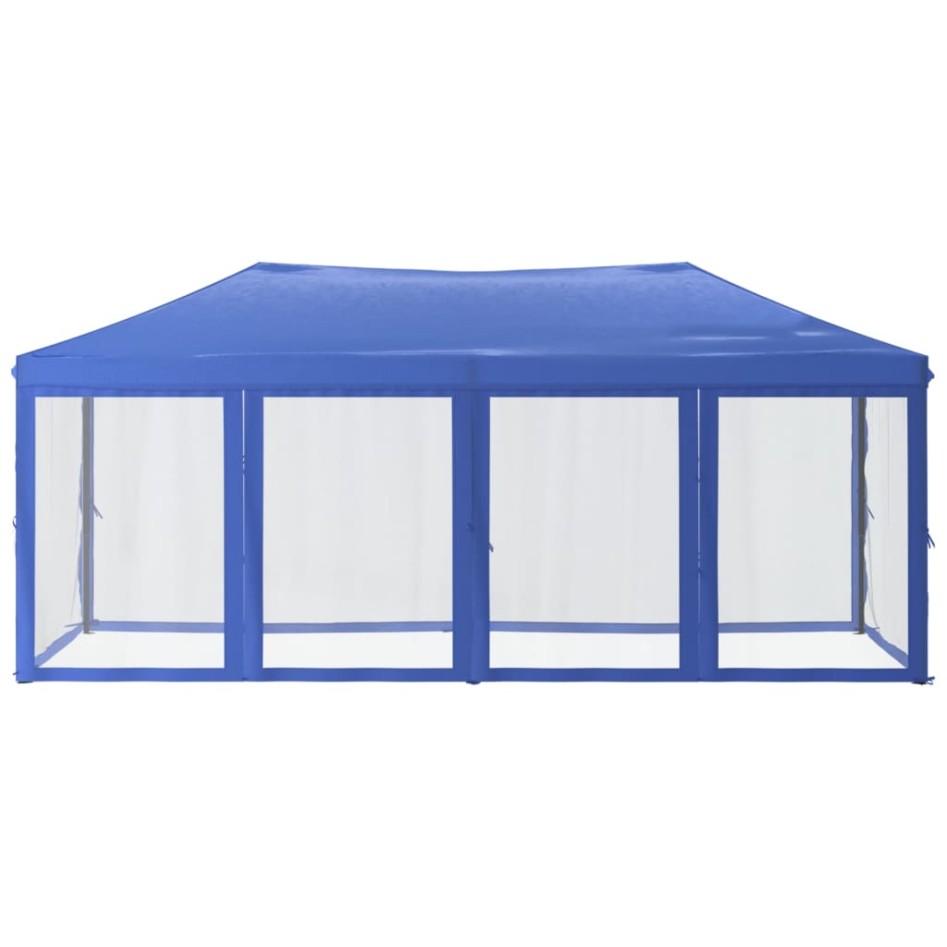Carpa para fiestas plegable con paredes laterales azul 3x6